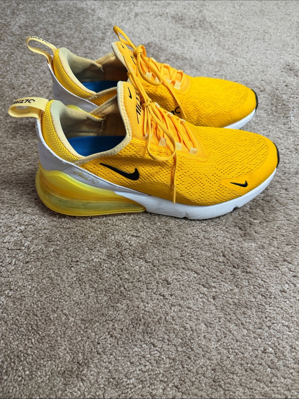 Nike Kids Yellow and Black Air Max 270 Sneakers
